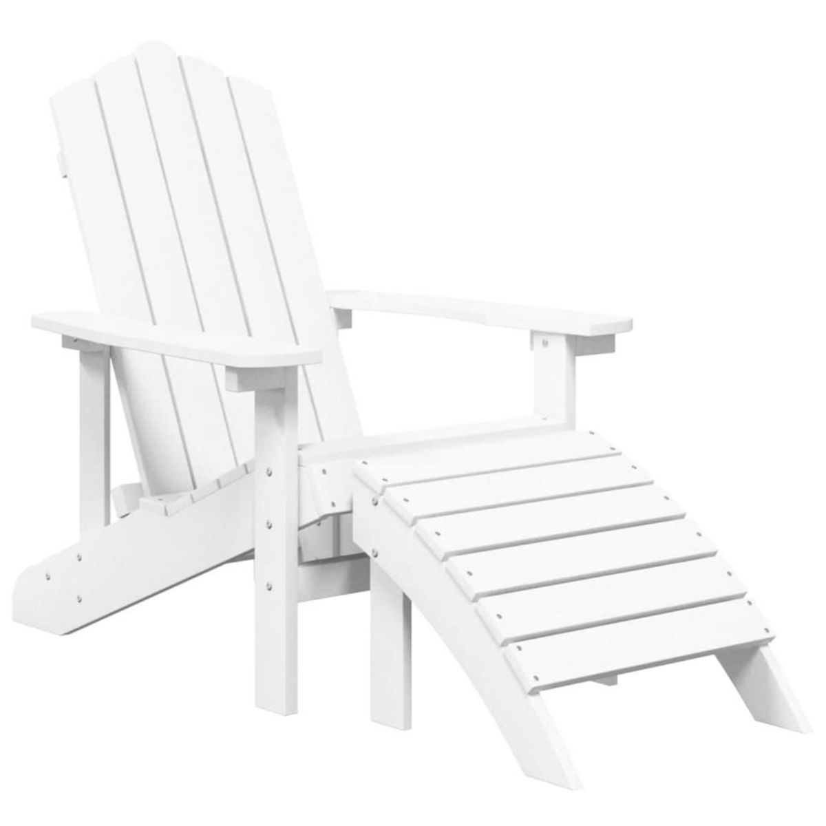 VIDAXL Chaises de jardin Adirondack lot de 2 repose-pieds PEHD Blanc