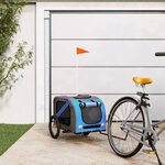 VIDAXL Remorque de velo pour animaux de compagnie bleu et gris