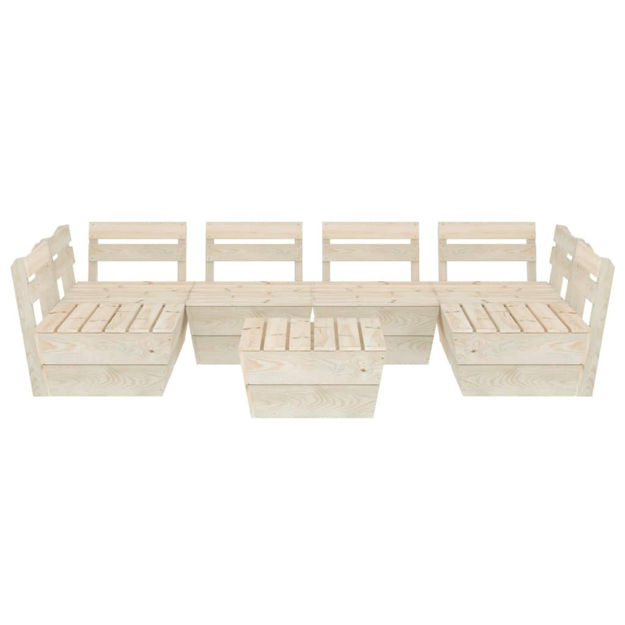 Voir la diapositive 3 : VIDAXL Salon de jardin palette 7 pcs Bois d'epicea impregne