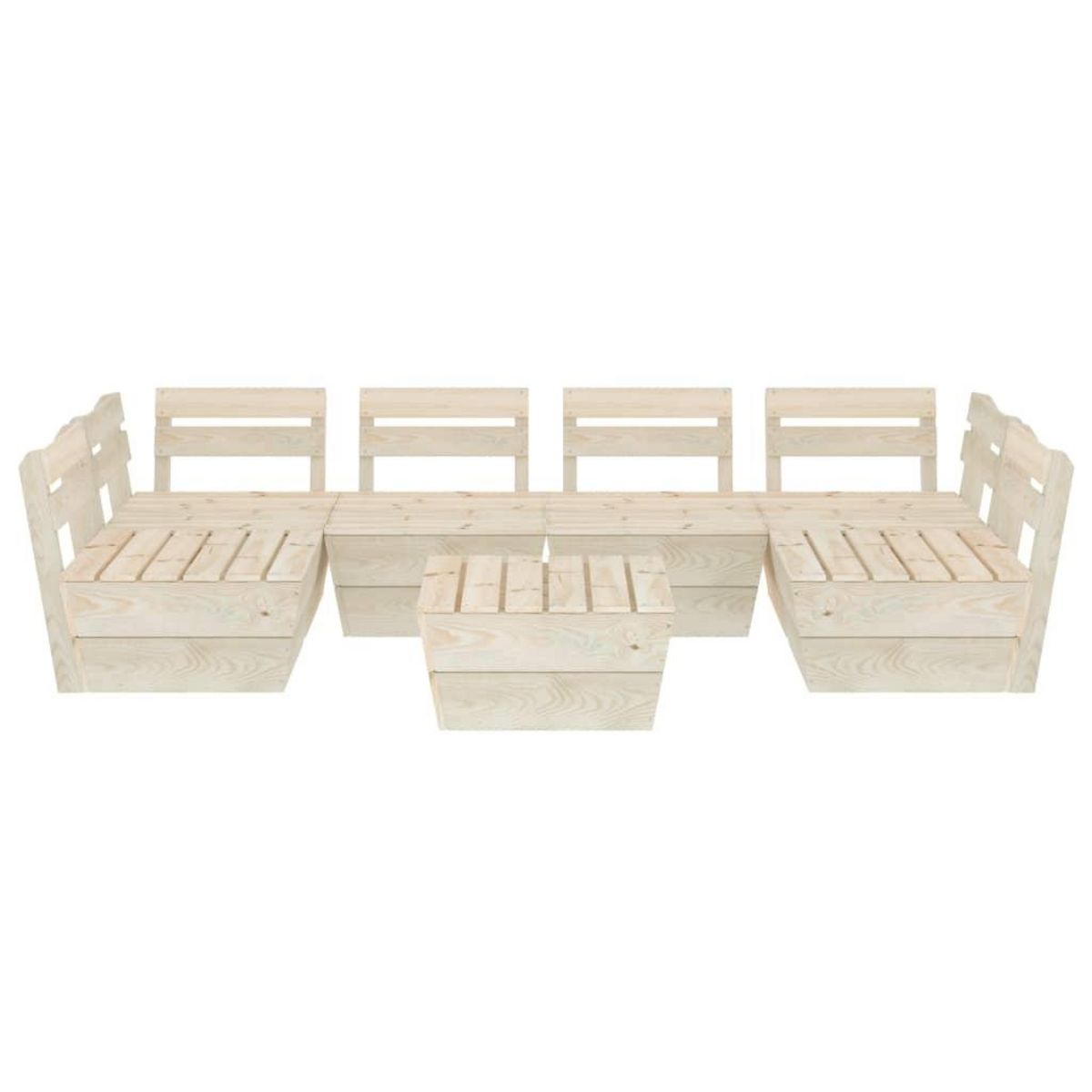 VIDAXL Salon de jardin palette 7 pcs Bois d'epicea impregne
