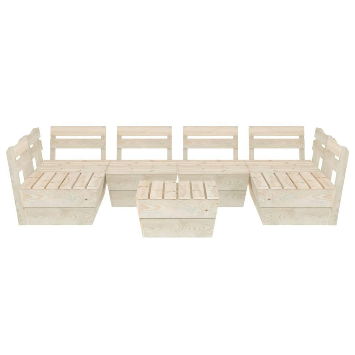 VIDAXL Salon de jardin palette 7 pcs Bois d'epicea impregne