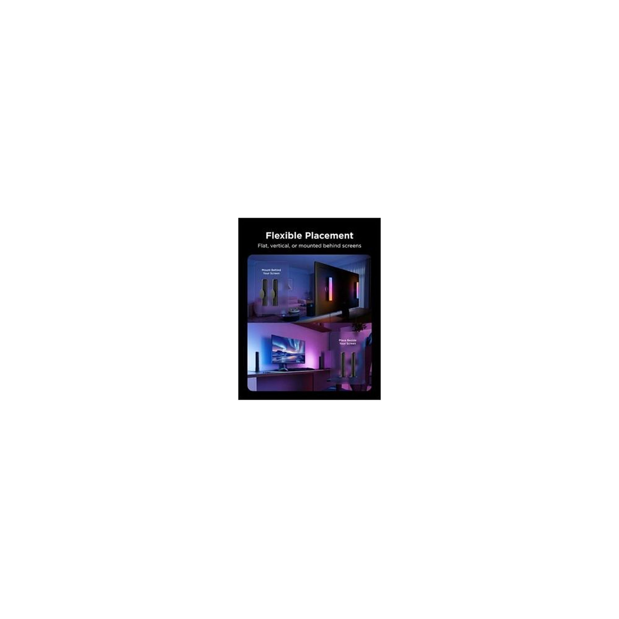 Voir la diapositive 3 : GOVEE Barre lumineuse led tv 55-75 pouces rgbicww, ambiant, commande app et voix, télécommande, modes musique, noir