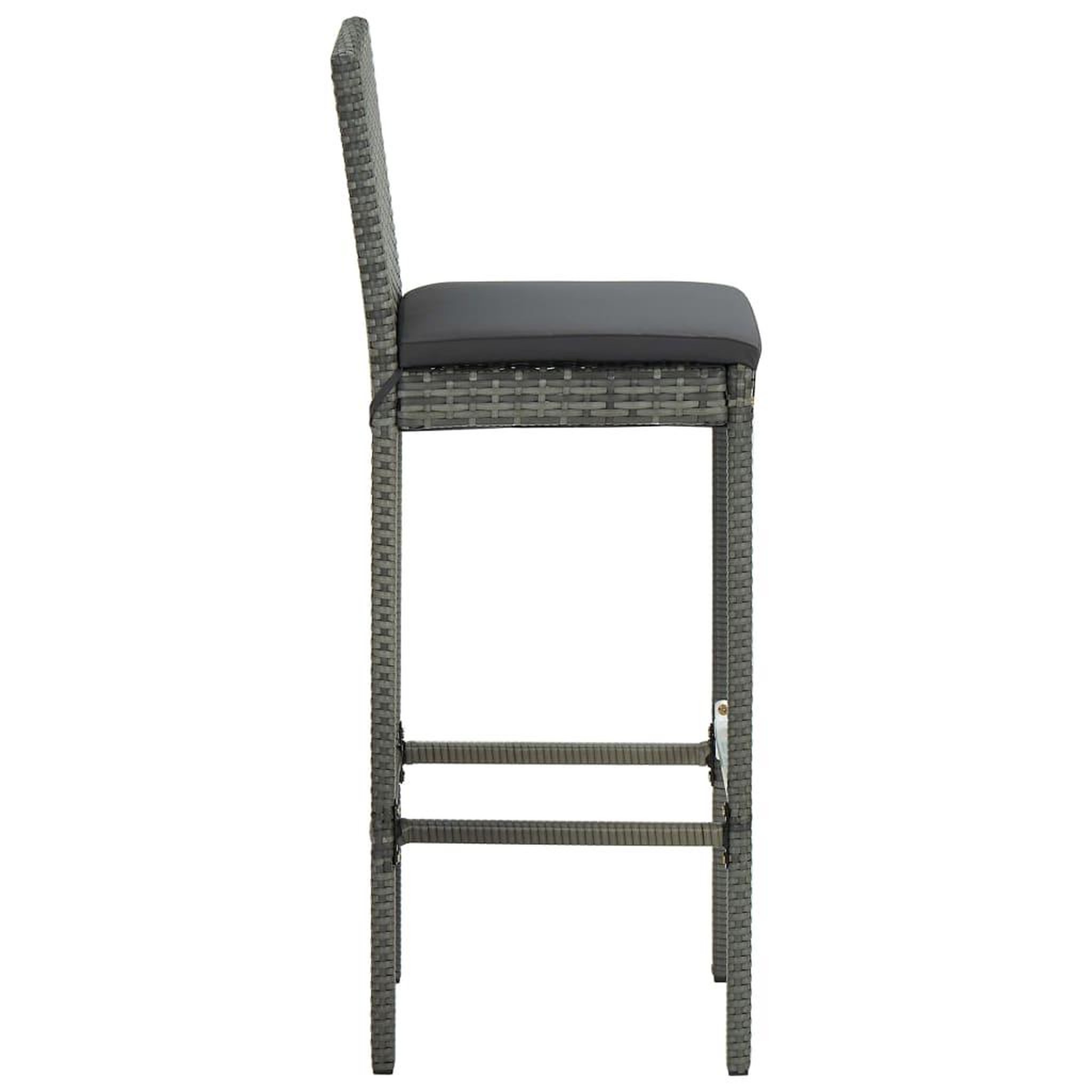 Voir la diapositive 5 : VIDAXL Ensemble de bar d'exterieur 7 pcs coussins Resine tressee Gris