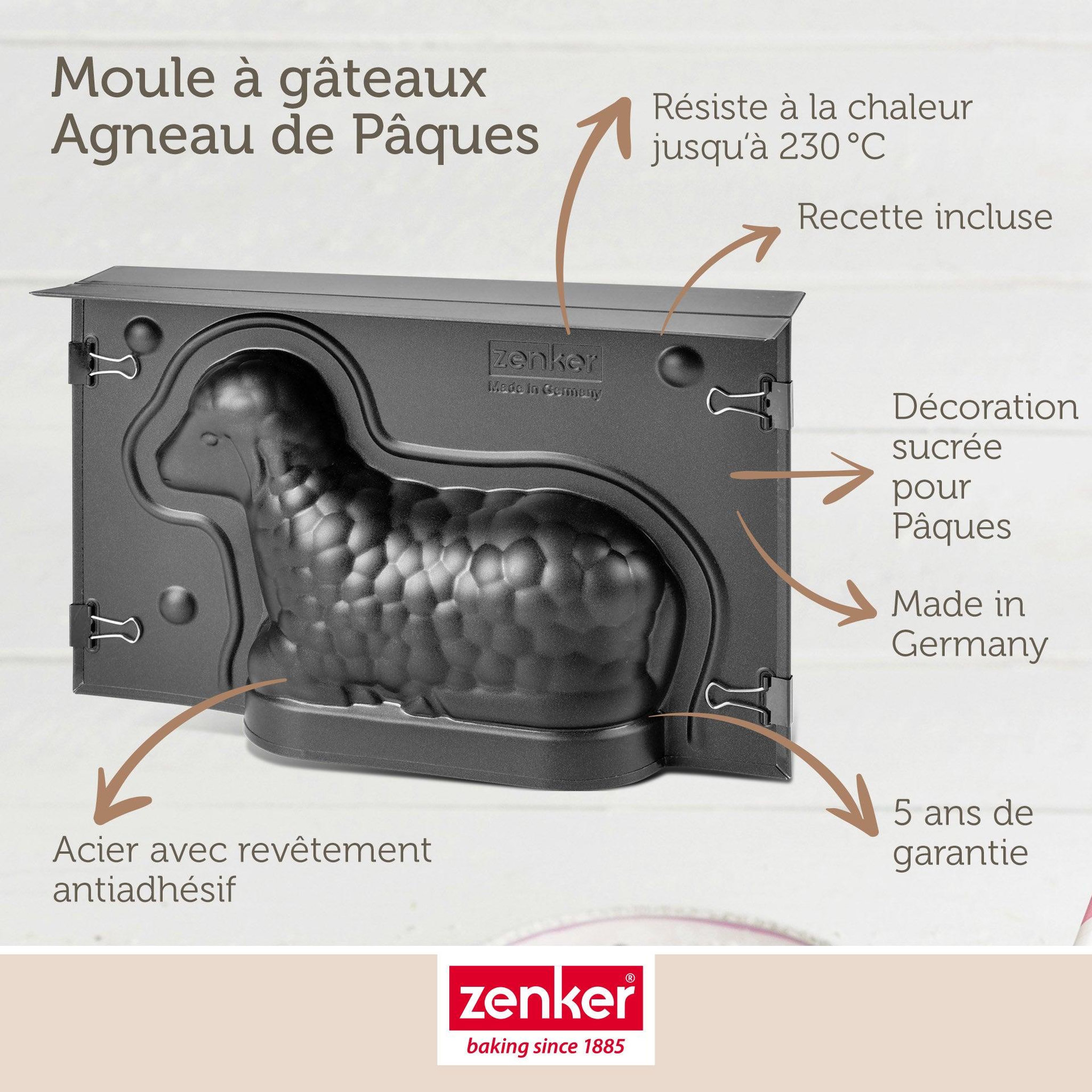 Voir la diapositive 3 : ZENKER Moule agneau pascal 3d 700 ml pour pâques zenker special season