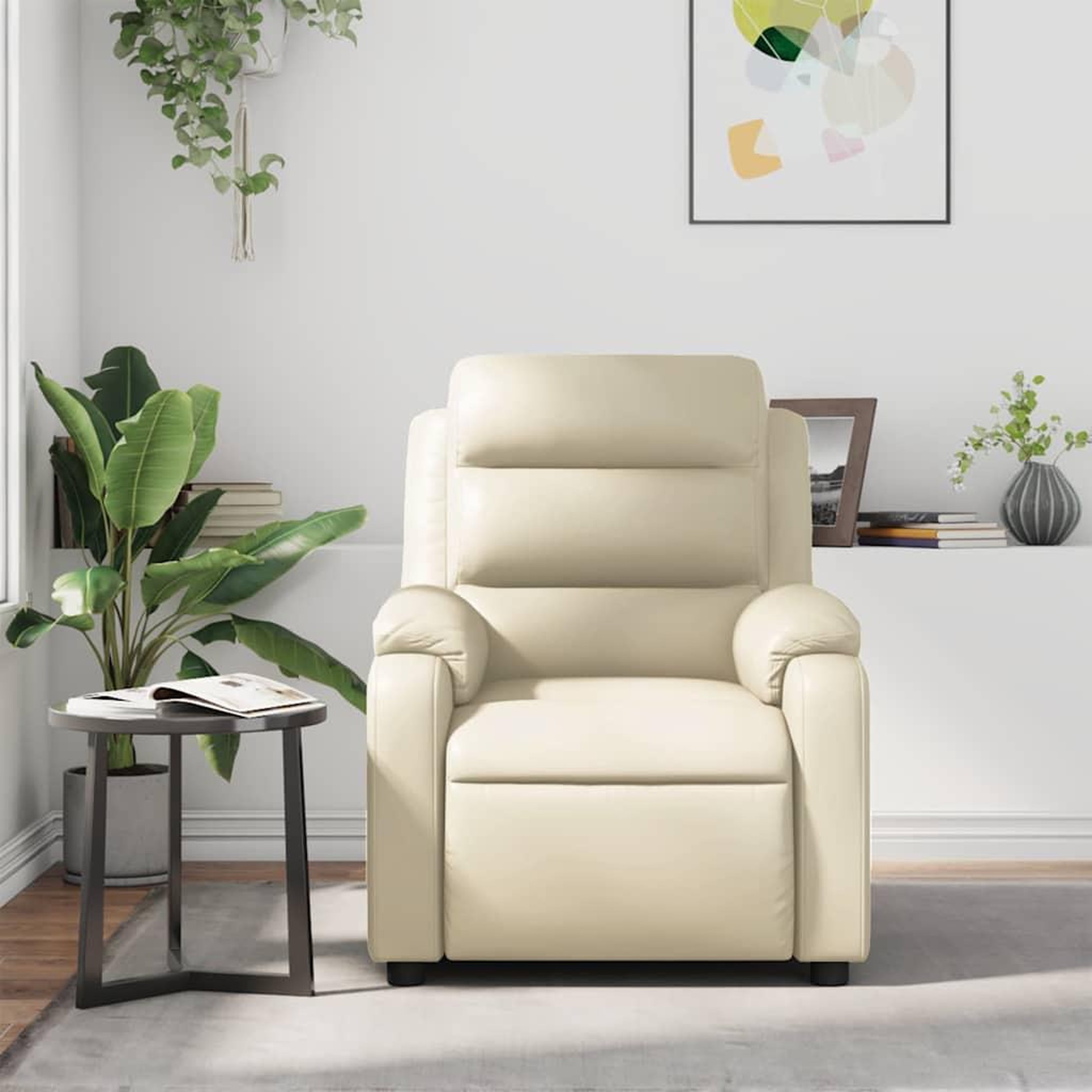 Voir la diapositive 3 : VIDAXL Fauteuil inclinable de massage Creme Similicuir