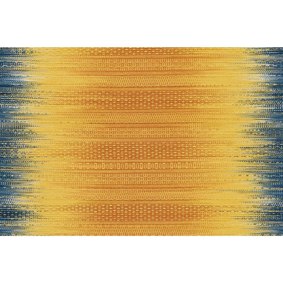 Paris Prix Tapis en Laine Tissé Fait Main  Sunset  Jaune & Bleu
