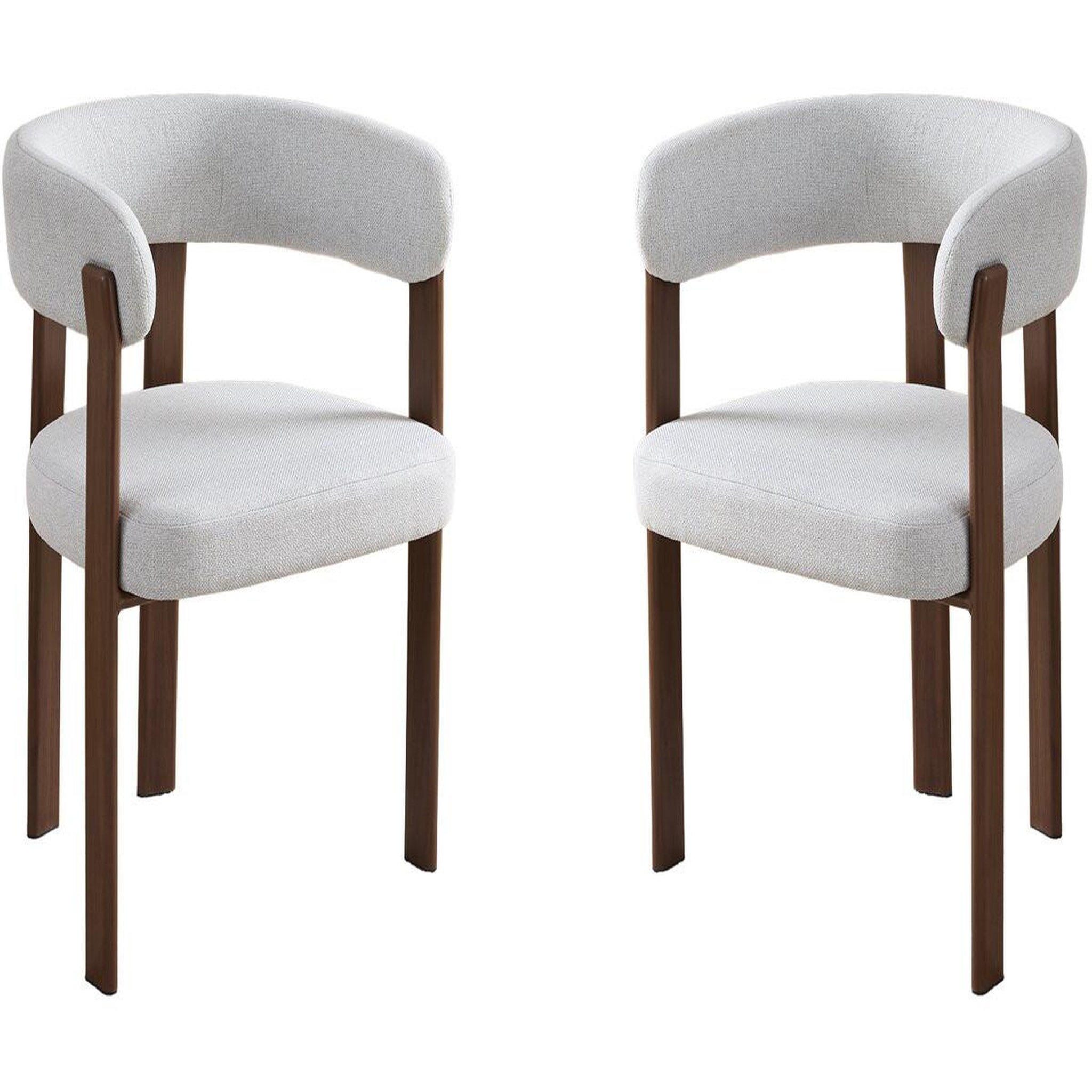 Habitat et Jardin Lot de 2 chaises de salle à manger avec accoudoirs  opale  - gris clair