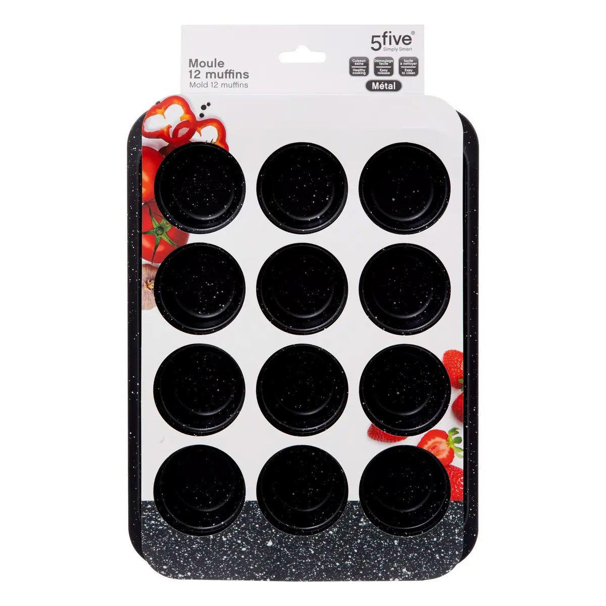 Voir la diapositive 3 : FIVE Moule 12 muffins  caractère  33cm noir