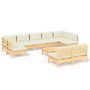 Voir la diapositive 2 : VIDAXL Salon de jardin 10 pcs avec coussins creme bois de pin massif