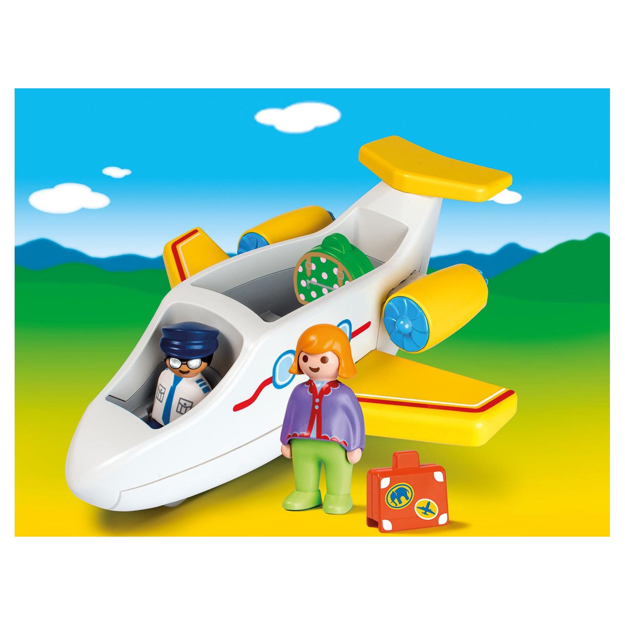 Voir la diapositive 3 : PLAYMOBIL 70185 - 1.2.3 - Avion avec pilote et vacancière