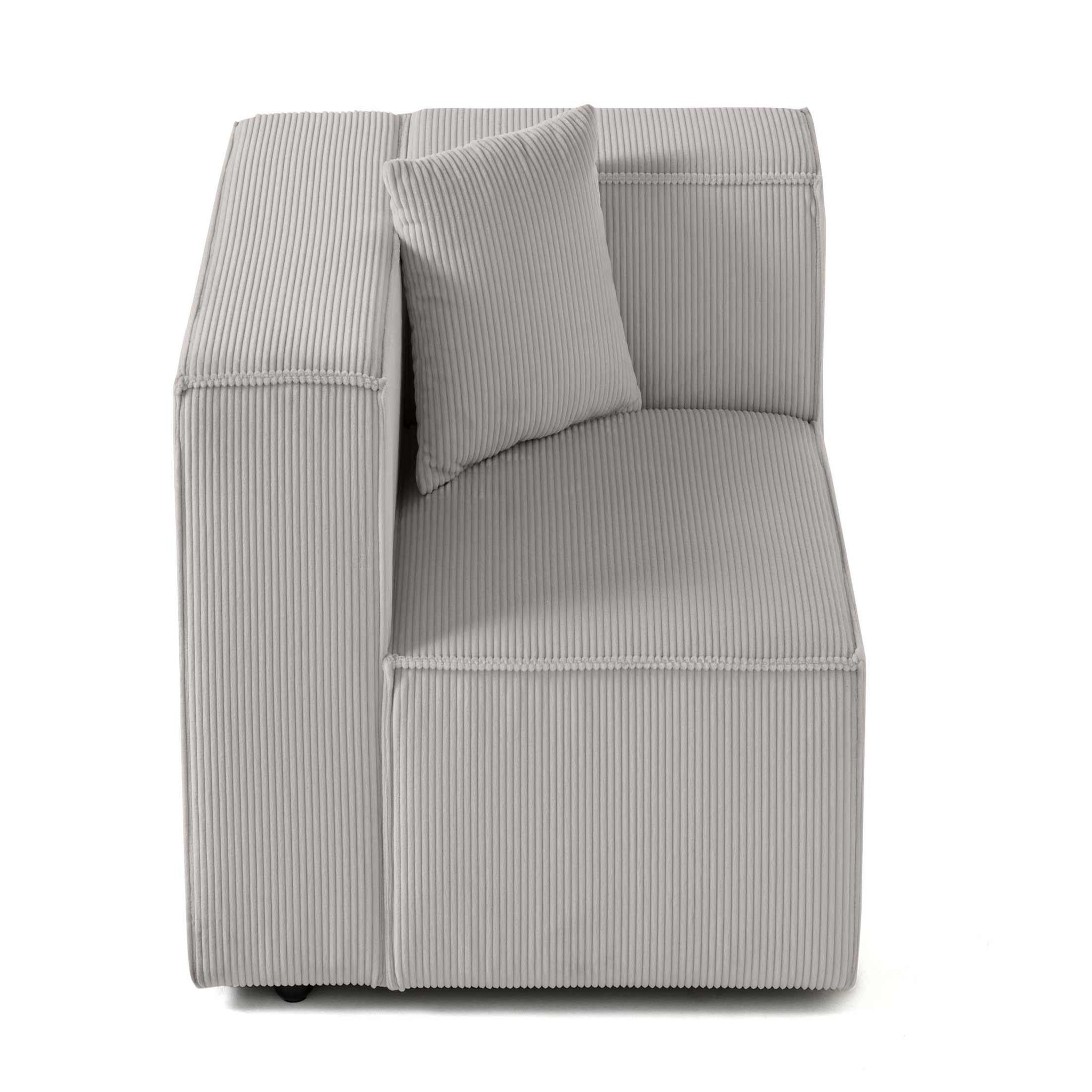 Voir la diapositive 4 : LISA DESIGN Arty - module d'assise gauche - en velours côtelé