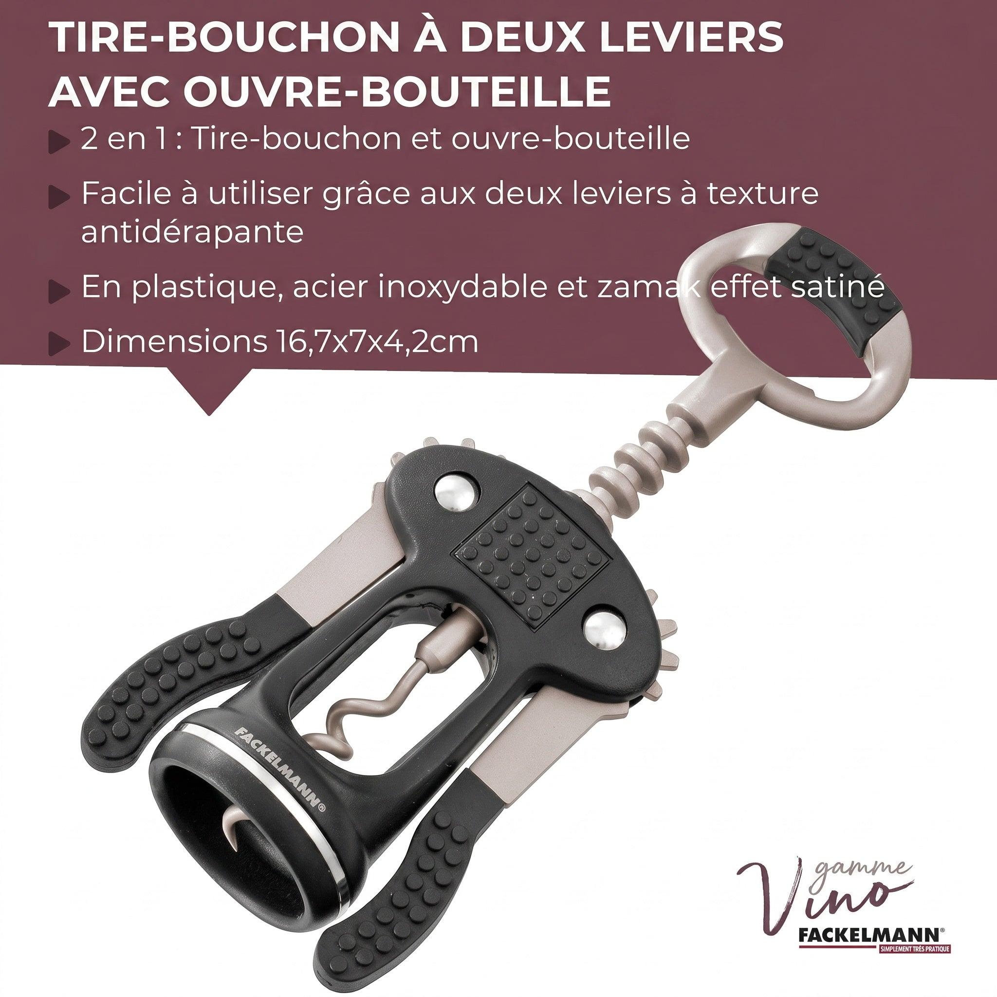 Voir la diapositive 4 : Fackelmann Tire-bouchon à levier décapsuleur 17 cm fackelmann bar concept