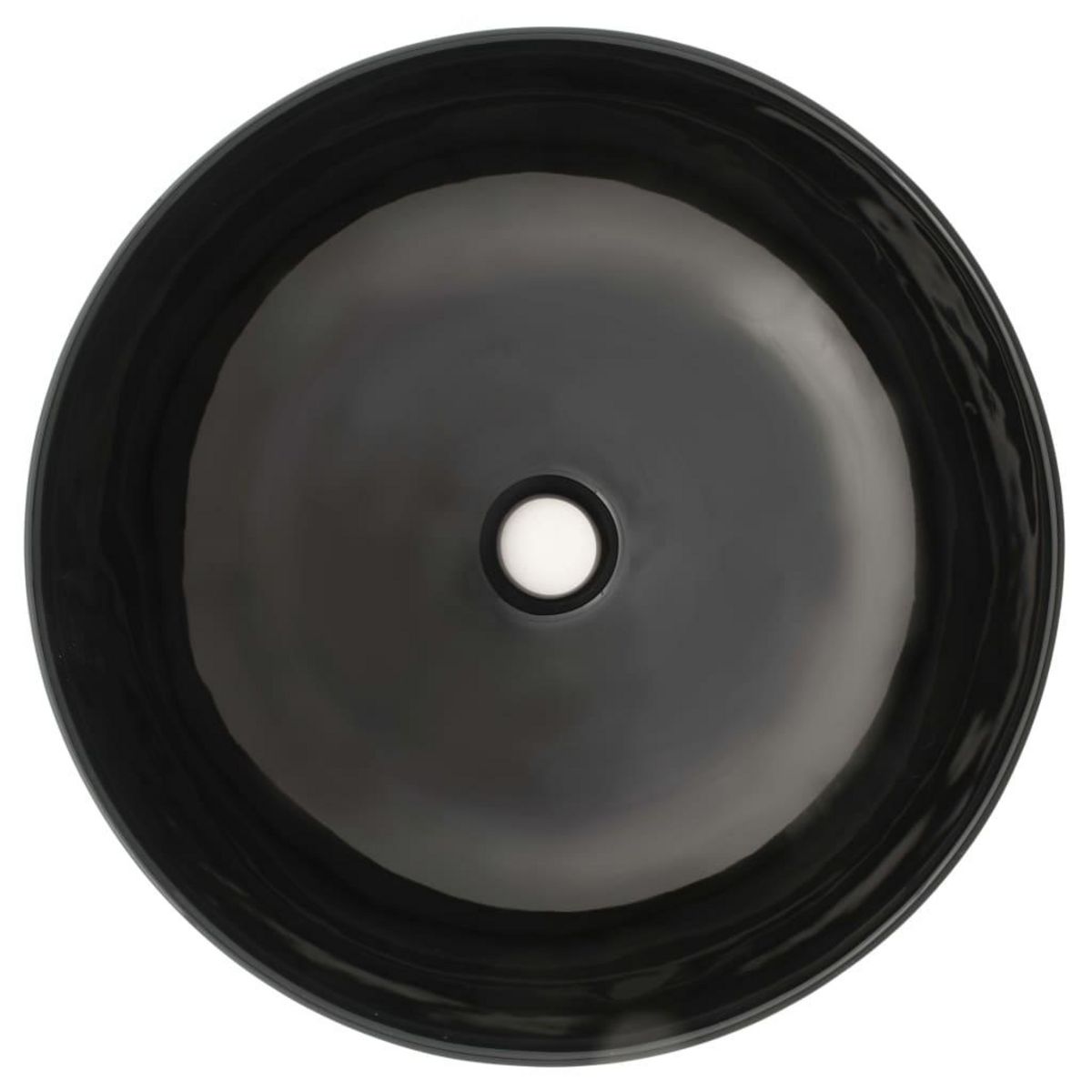 VIDAXL Lavabo rond Ceramique Noir 41,5 x 13,5 cm
