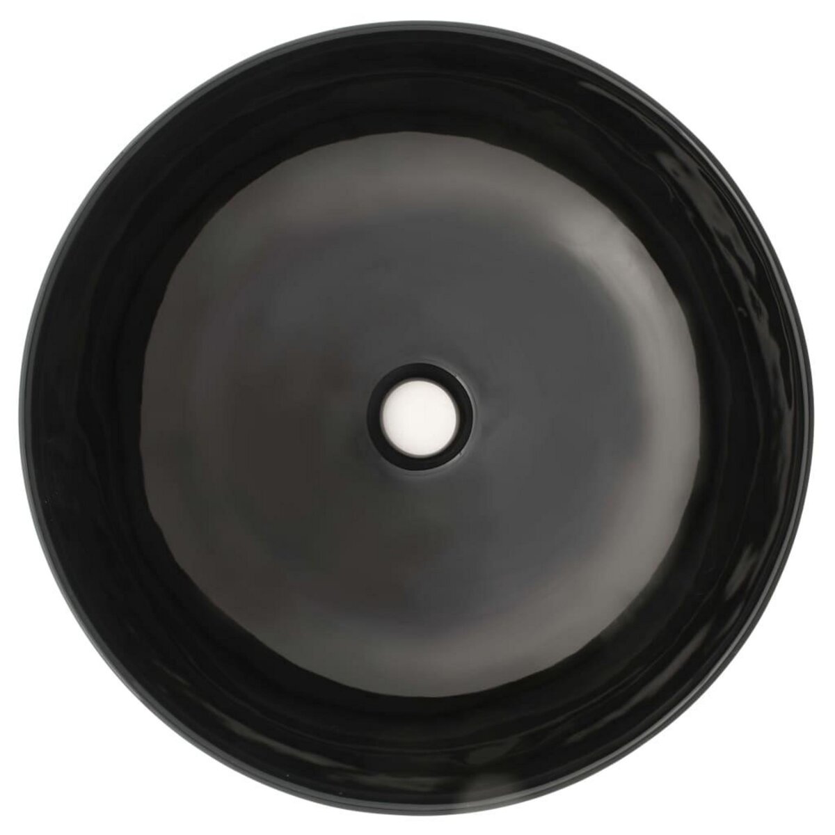 VIDAXL Lavabo rond Ceramique Noir 41,5 x 13,5 cm