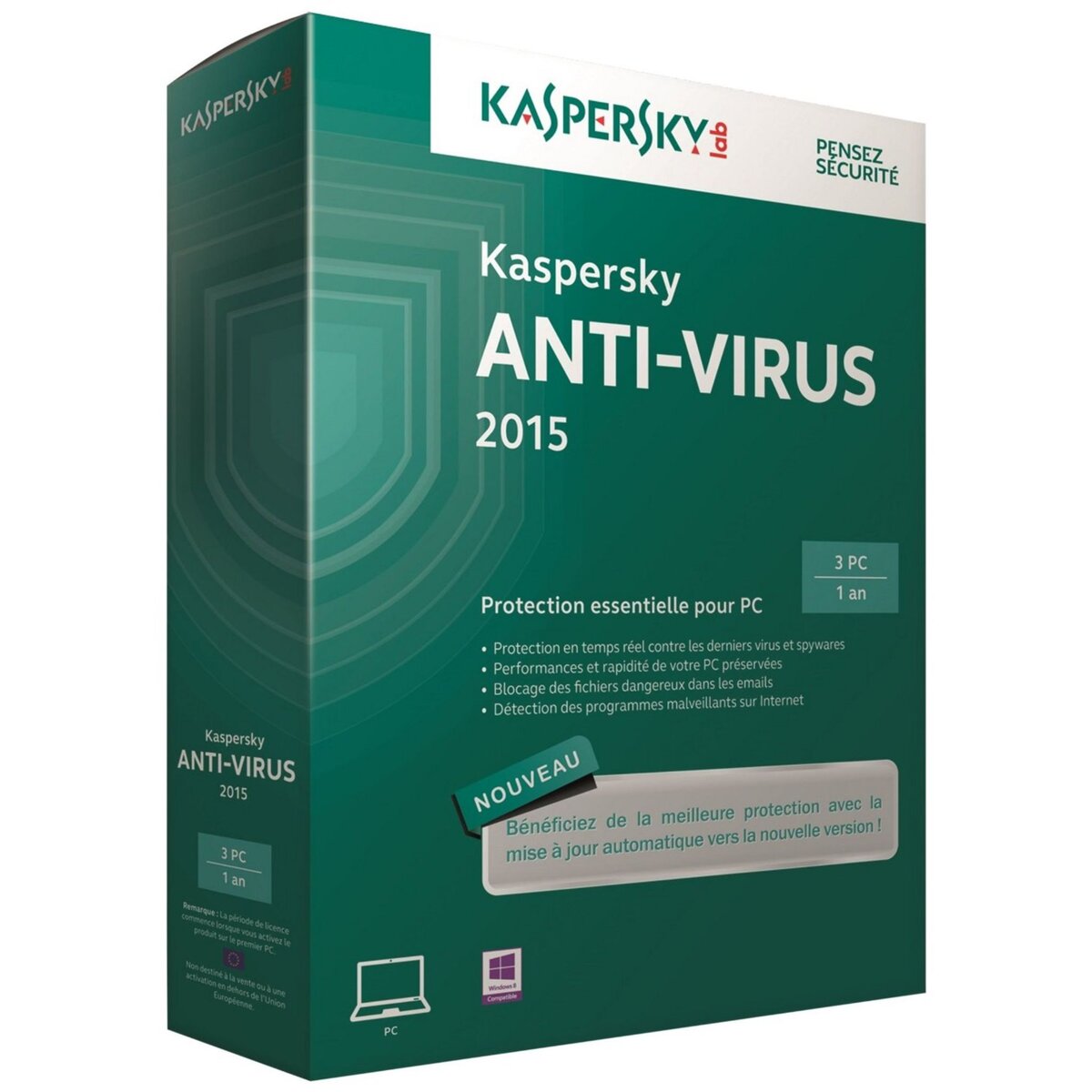 Kaspersky Antivirus 2015 - 3 Postes/1 An