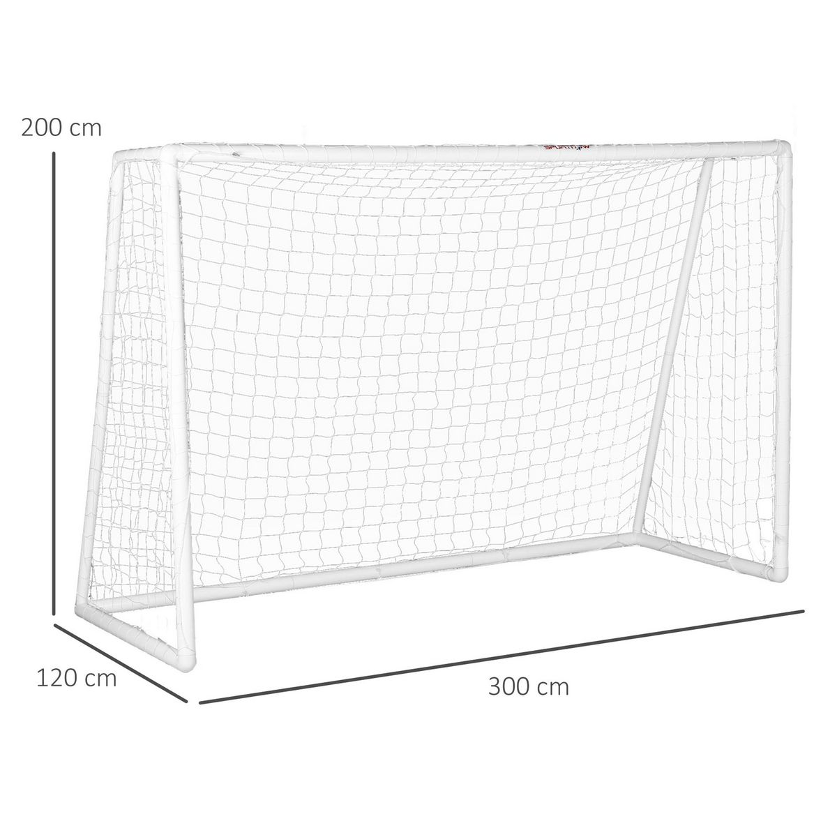 HOMCOM But de football cage de foot but futsal - dim. 3L x 1,2l x 2H m - PVC blanc