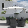 Voir la diapositive 6 : OUTSUNNY Parasol déporté rectangulaire dim. 294L x 193l x 250H cm pied en croix crème
