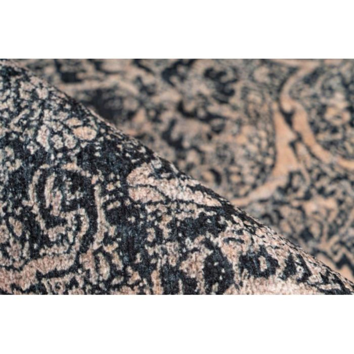 Paris Prix Tapis Tissé Oriental Vintage à Motifs  Faye  Noir