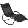 Voir la diapositive 1 : OUTSUNNY Chaise longue à bascule rocking chair design contemporain métal textilène noir