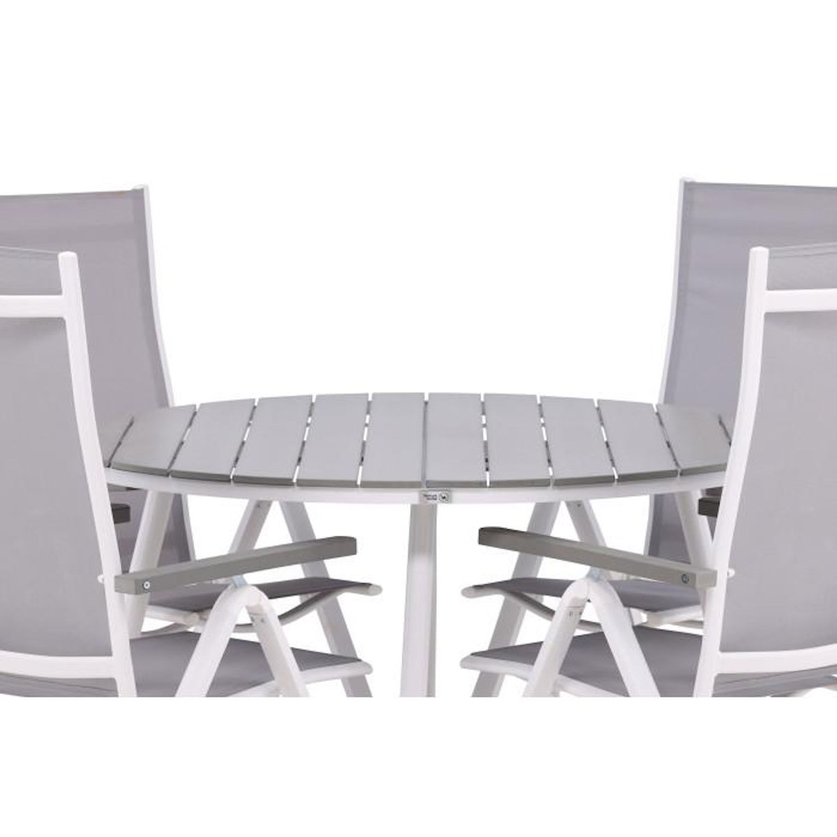 Paris Prix Ensemble Table de Jardin & 4 Chaises  Break & Alabny  120cm Gris