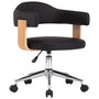 Voir la diapositive 2 : VIDAXL Chaise pivotante de bureau Noir Bois courbe et similicuir