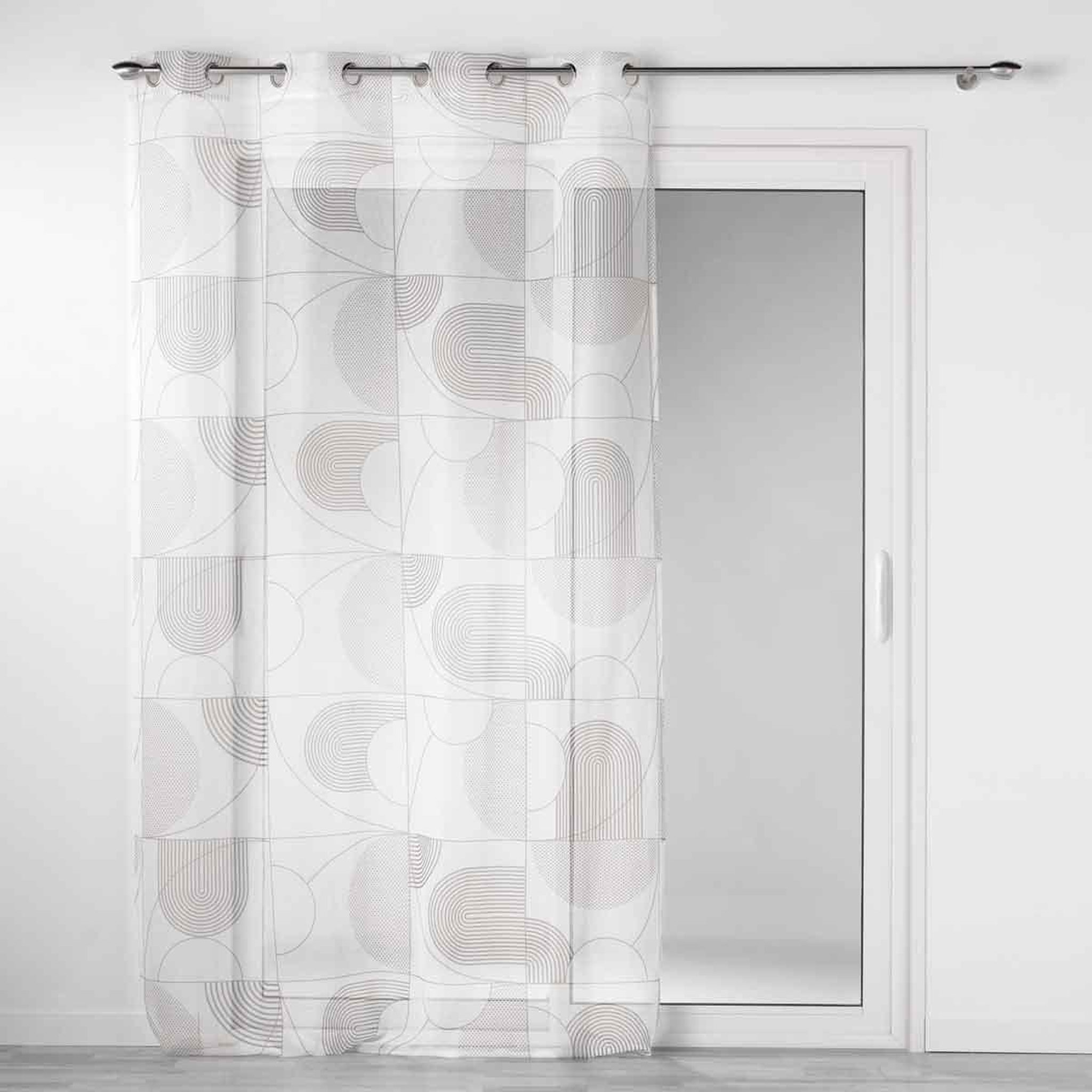 Douceur d'Intérieur Rideau voilage à œillets  esquisse  140x240cm blanc
