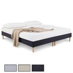 IDIMEX Sommier tapissier RENNES 180 x 200 cm revêtement tissu. Coloris disponibles : Gris, Noir, Beige