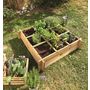 Voir la diapositive 2 : GARDENSTAR Carré Potager avec séparateurs - Bois - 90x90x20cm