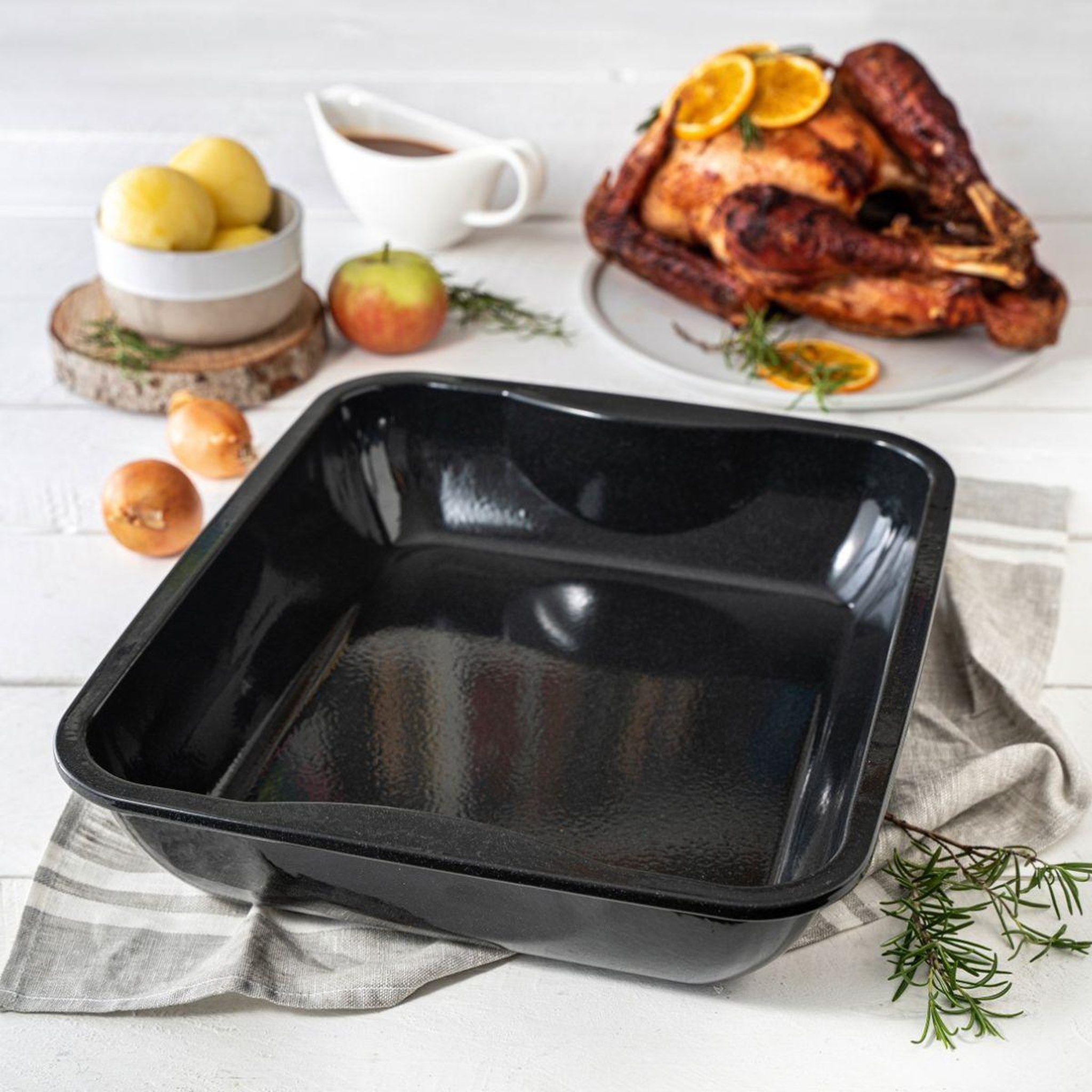 Voir la diapositive 2 : DR.OETKER Plat à four bords hauts 40 x 34 cm et plaque de cuisson 42 x 29 cm Dr. Oetker Back-Idee Kreativ