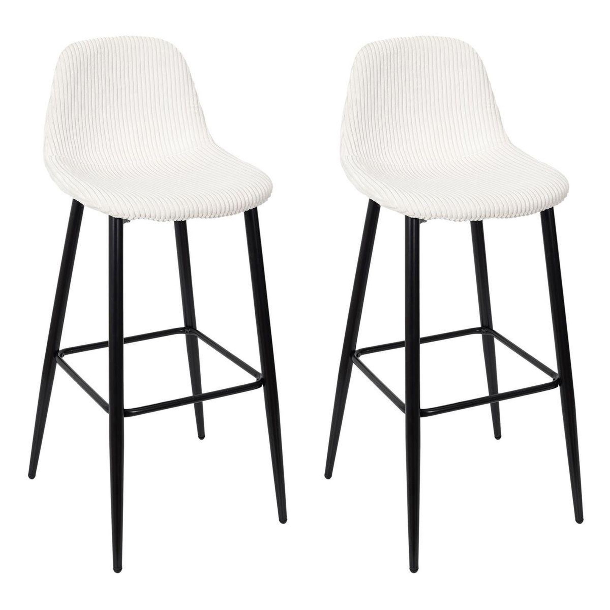 The Home Deco Factory Lot de 2 chaises de bar côtelé  scott  100cm beige