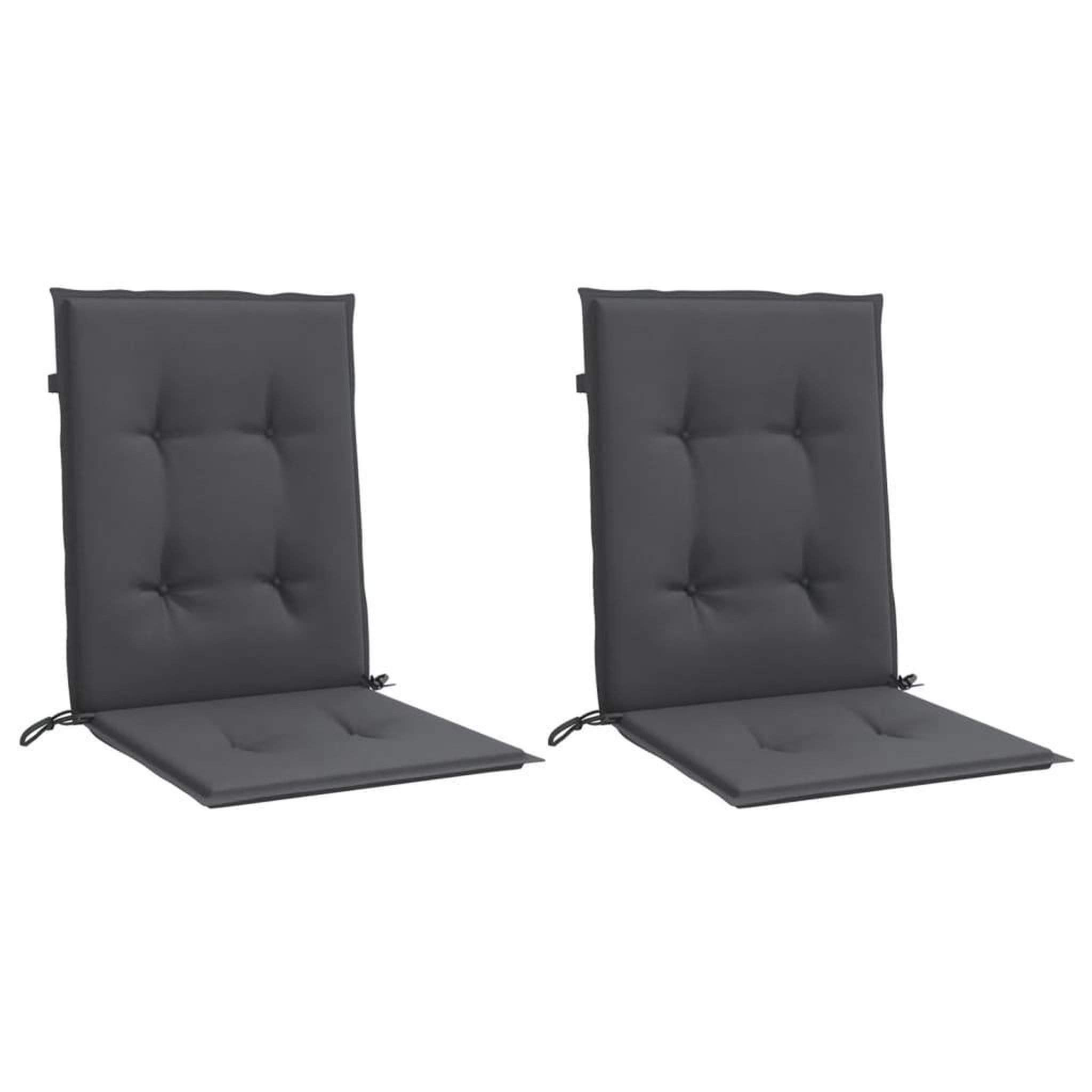 Voir la diapositive 3 : VIDAXL Coussins de chaise a dossier bas lot de 2 anthracite melange