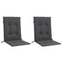Voir la diapositive 3 : VIDAXL Coussins de chaise a dossier bas lot de 2 anthracite melange