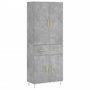 Voir la diapositive 2 : VIDAXL Buffet haut Gris beton 69,5x34x180 cm Bois d'ingenierie