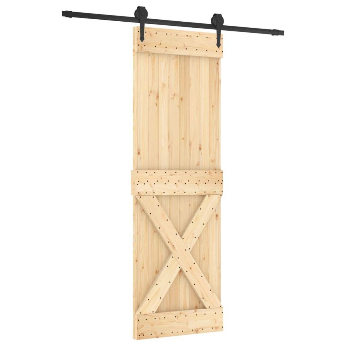 VIDAXL Porte coulissante et kit de quincaillerie 70x210 cm pin massif