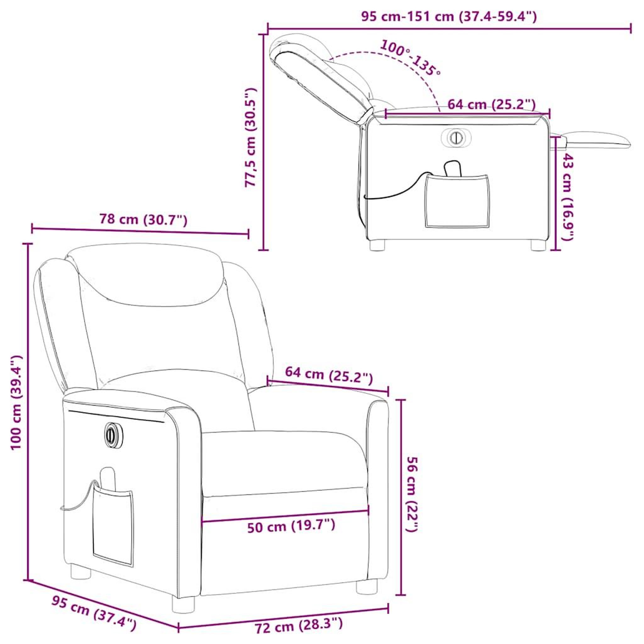 Voir la diapositive 6 : VIDAXL Fauteuil inclinable de massage electrique creme tissu