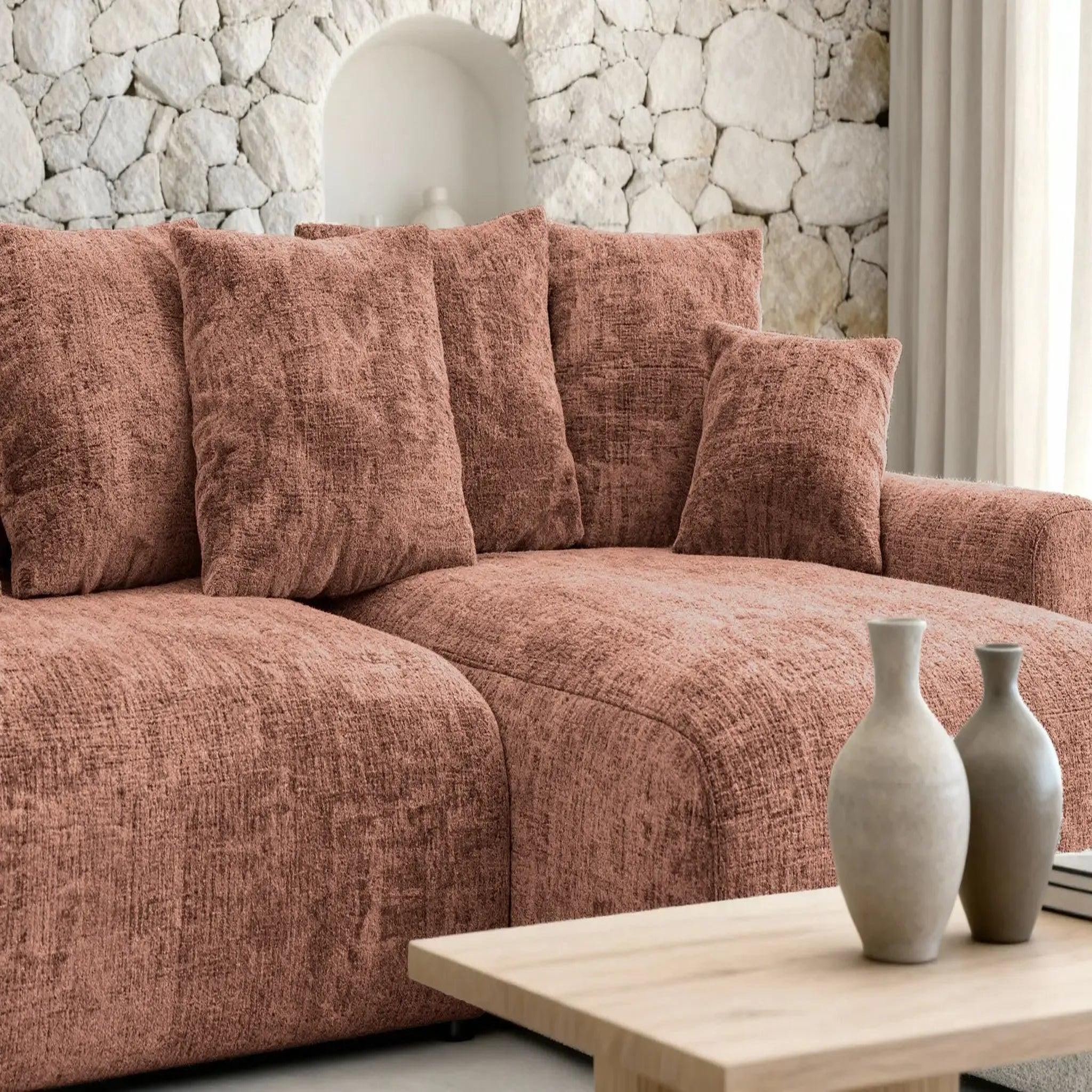 Voir la diapositive 4 : CASANOVA PARIS Oli - canapé d'angle convertible tissu chenille 4 places