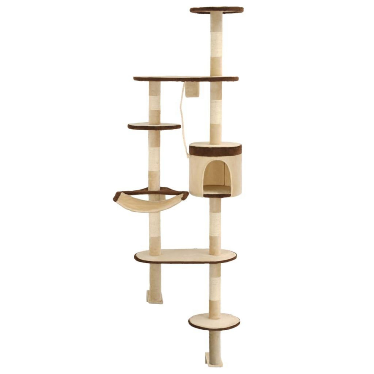 VIDAXL Arbre a chat en sisal Montage mural 194 cm Beige et marron