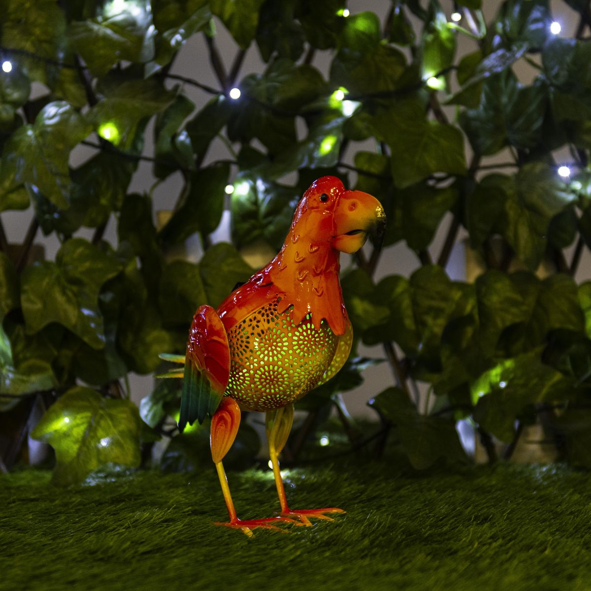  Perroquet orange solaire 1 LED couleur