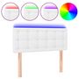 Voir la diapositive 2 : VIDAXL Tete de lit a LED Blanc 80x5x78/88 cm Similicuir