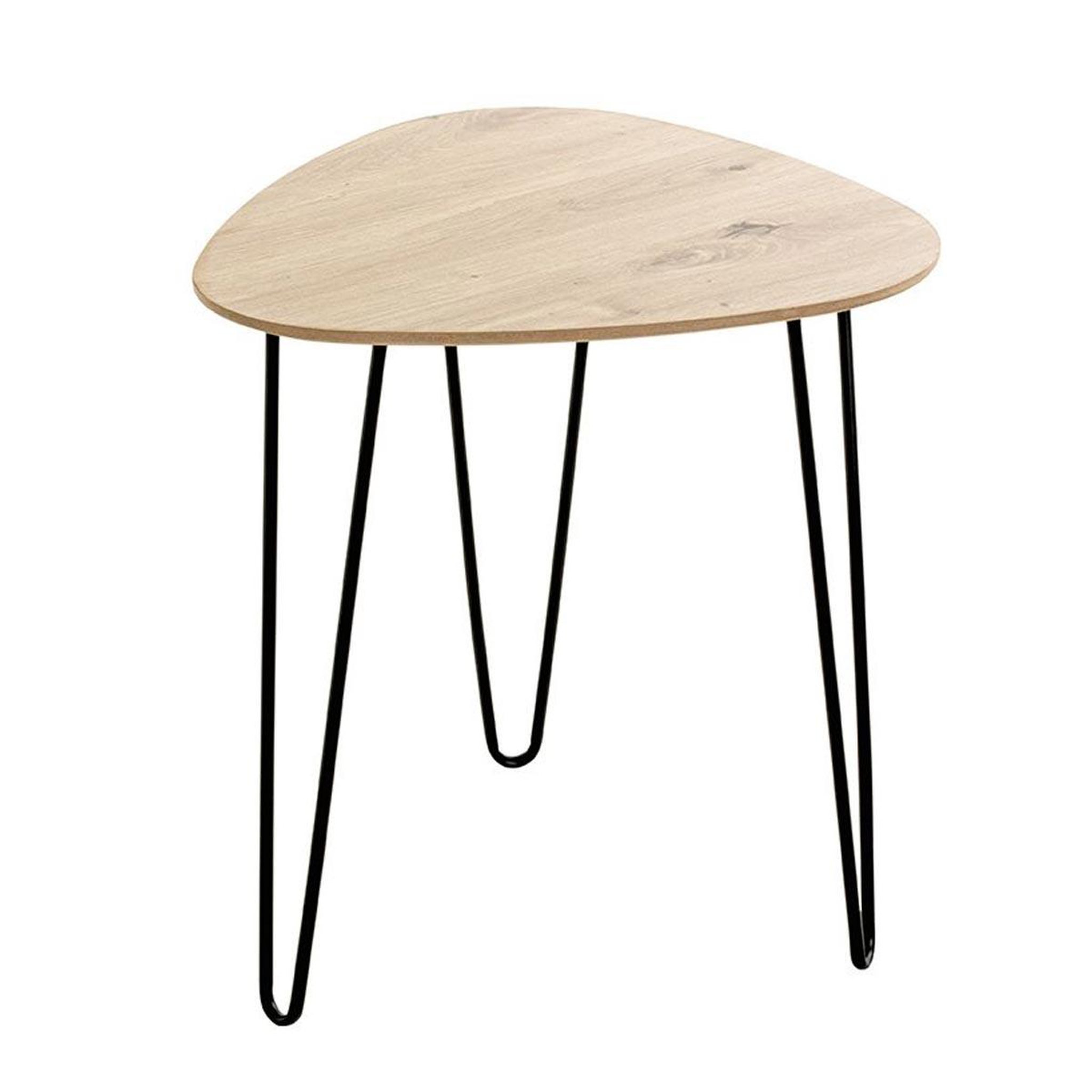 Paris Prix Table d'Appoint Design  Brady  43cm Naturel & Noir