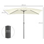 Voir la diapositive 3 : OUTSUNNY Parasol inclinable rectangulaire métal polyester haute densité 2,95L x 1,95l x 2,4H m crème