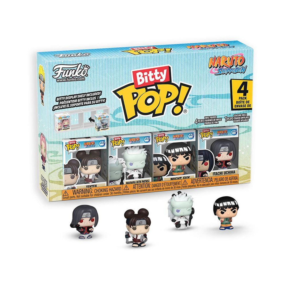 Funko Pack 4 Figurines Funko Bitty Pop Naruto Shippuden Modèle aléatoire