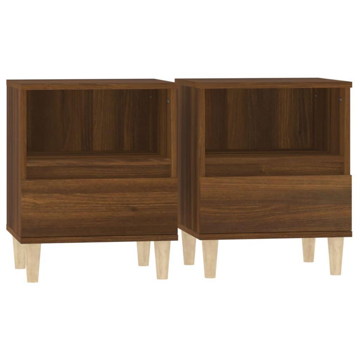 VIDAXL Tables de chevet 2 pcs Chene marron 40x35x50 cm