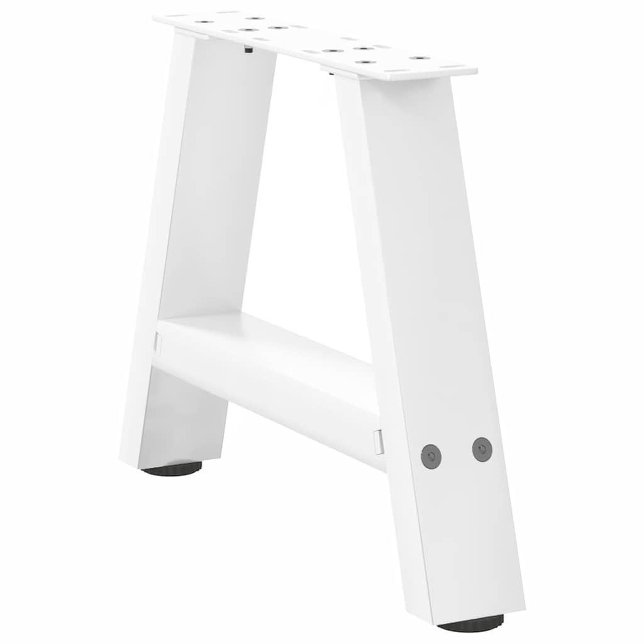 Voir la diapositive 4 : VIDAXL Pieds de table basse forme de A 2 pcs blanc 40x(30-31) cm acier