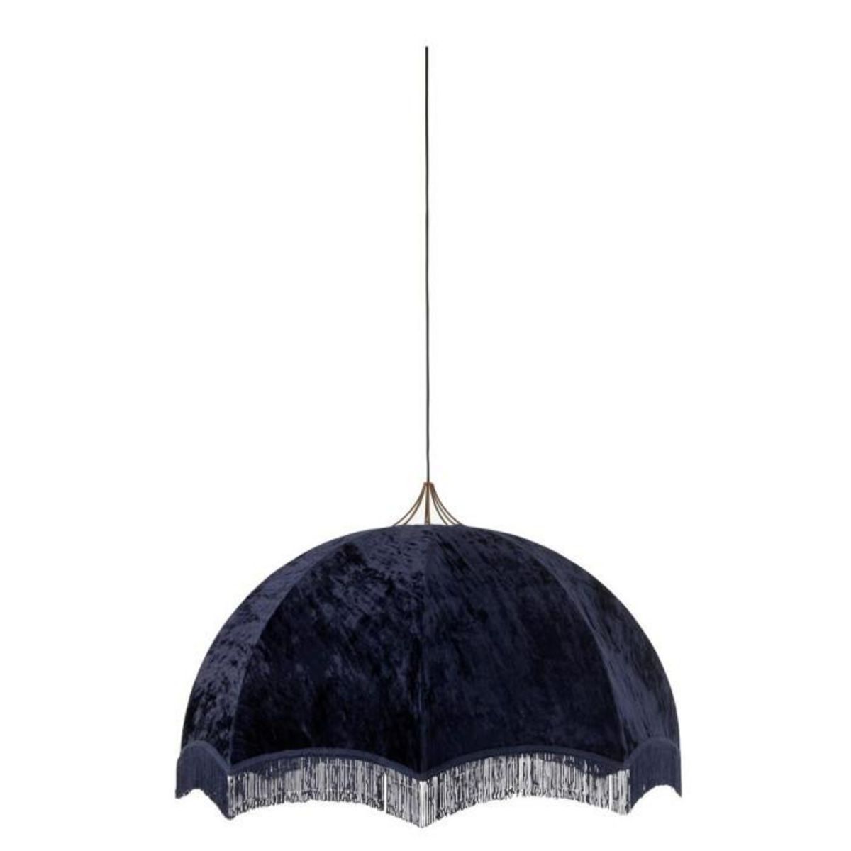 Paris Prix Lampe Suspension  Velours  95cm Bleu