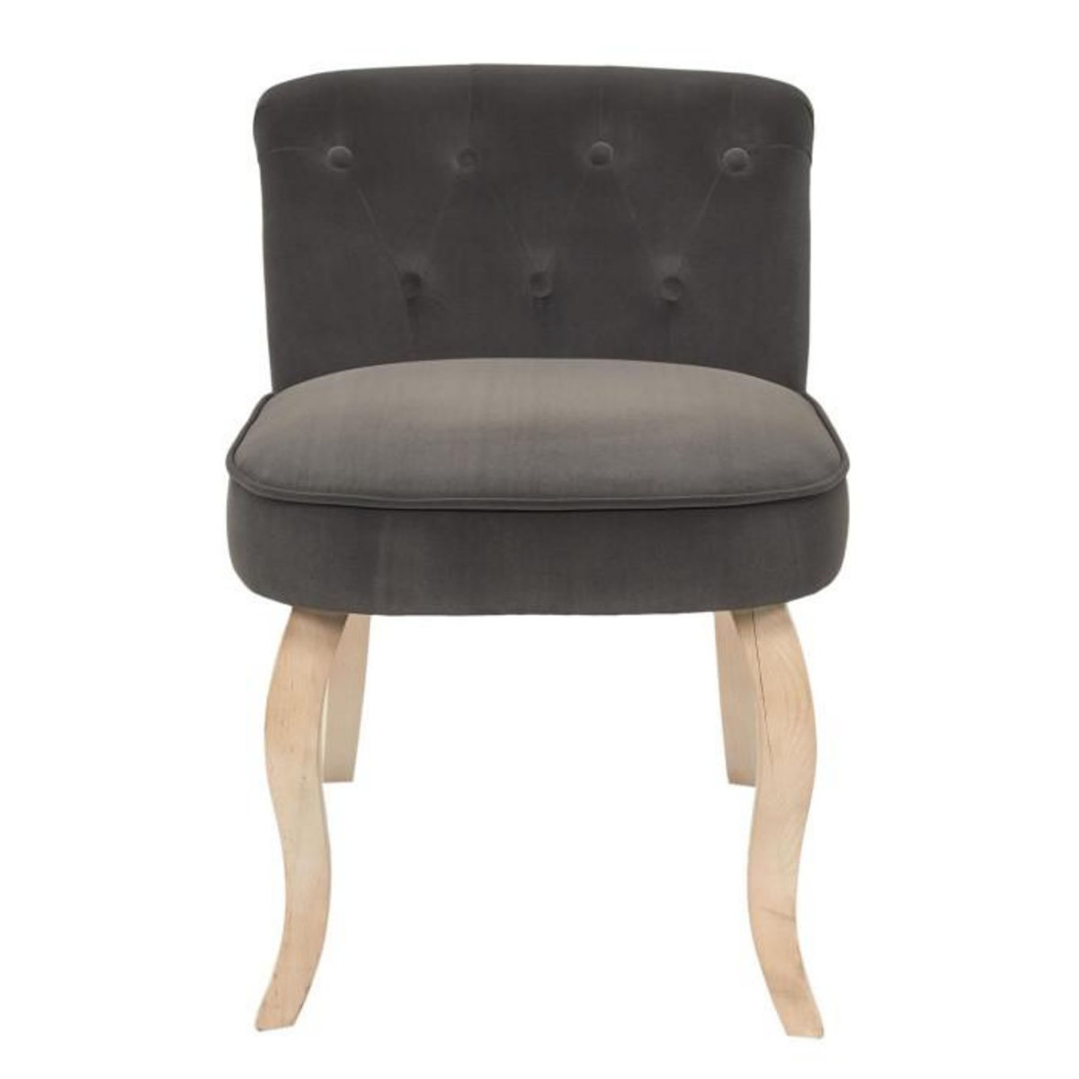 Paris Prix Fauteuil en Velours Design  Eleonor  68cm Gris