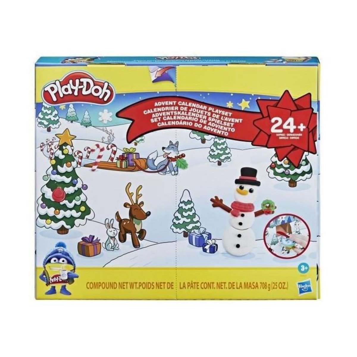 PLAYDOH Calendrier de l'Avent PLAY-DOH - 24 surprises - 24 Pots de pâte - tapis d'activité pour enfants des 3 ans