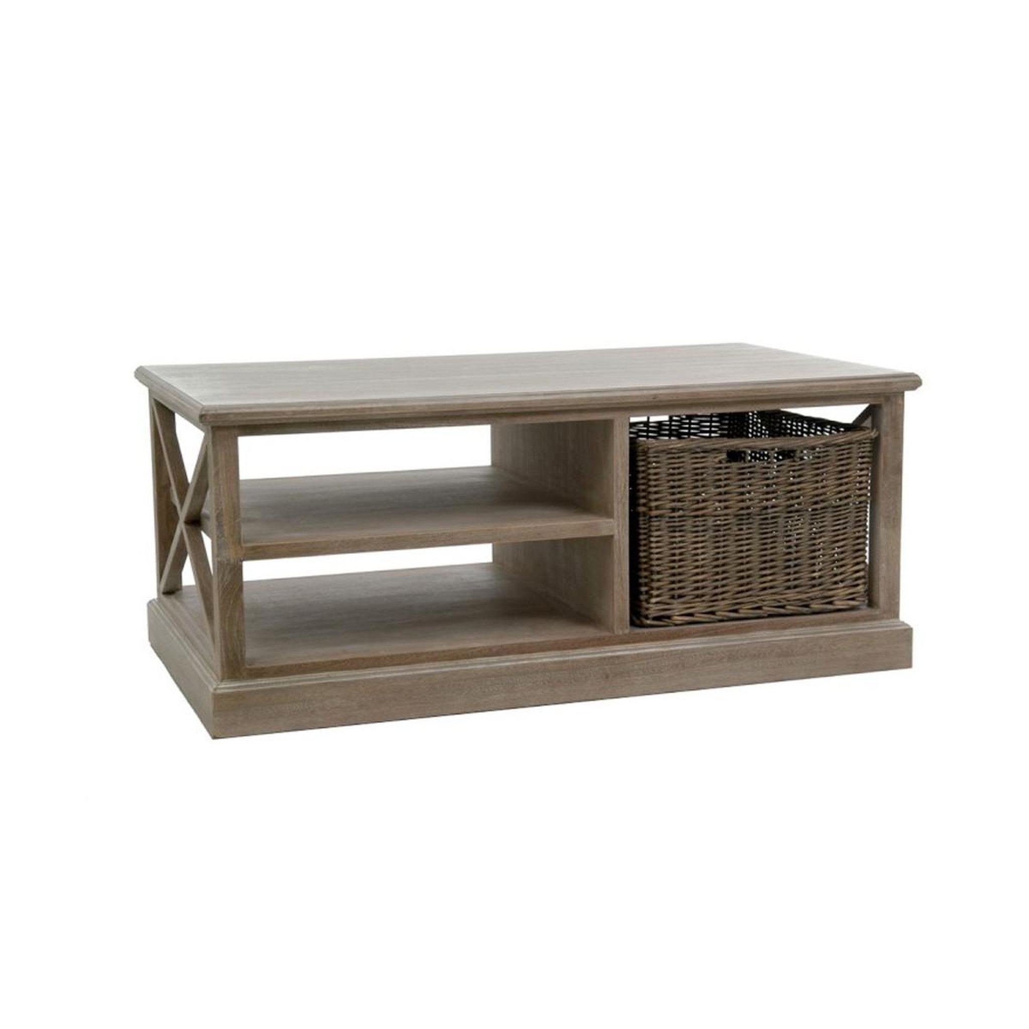 Voir la diapositive 1 : J-LINE Table basse 1 panier  catherine  120cm naturel