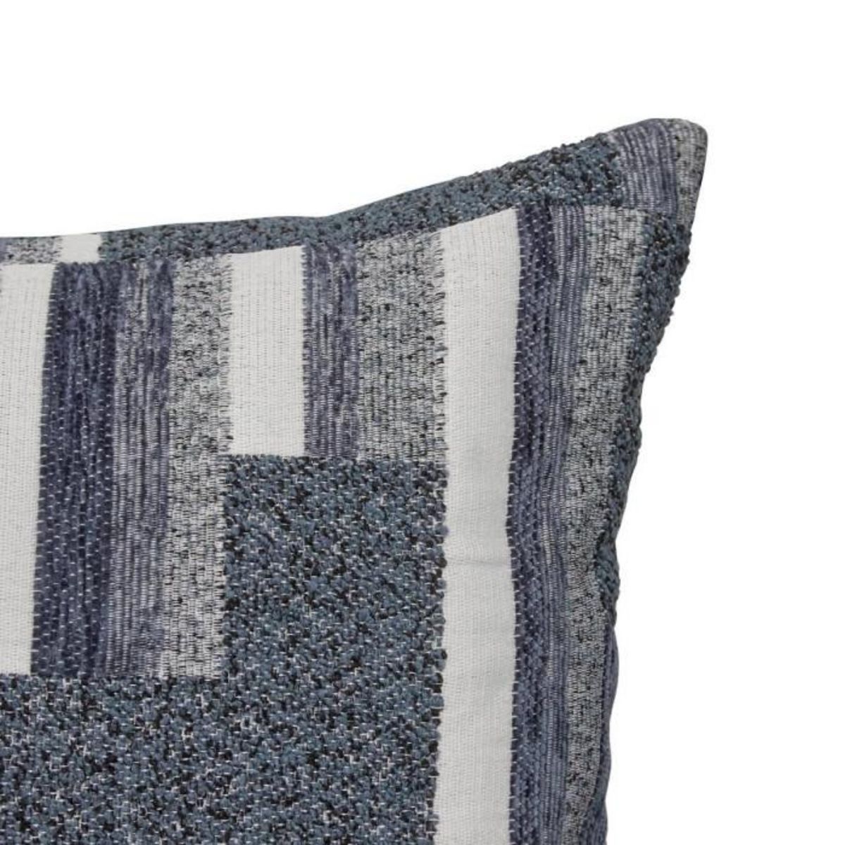 ATMOSPHERA Coussin Déco en Jacquard Chenillé  Calix  30x50cm Bleu Encre
