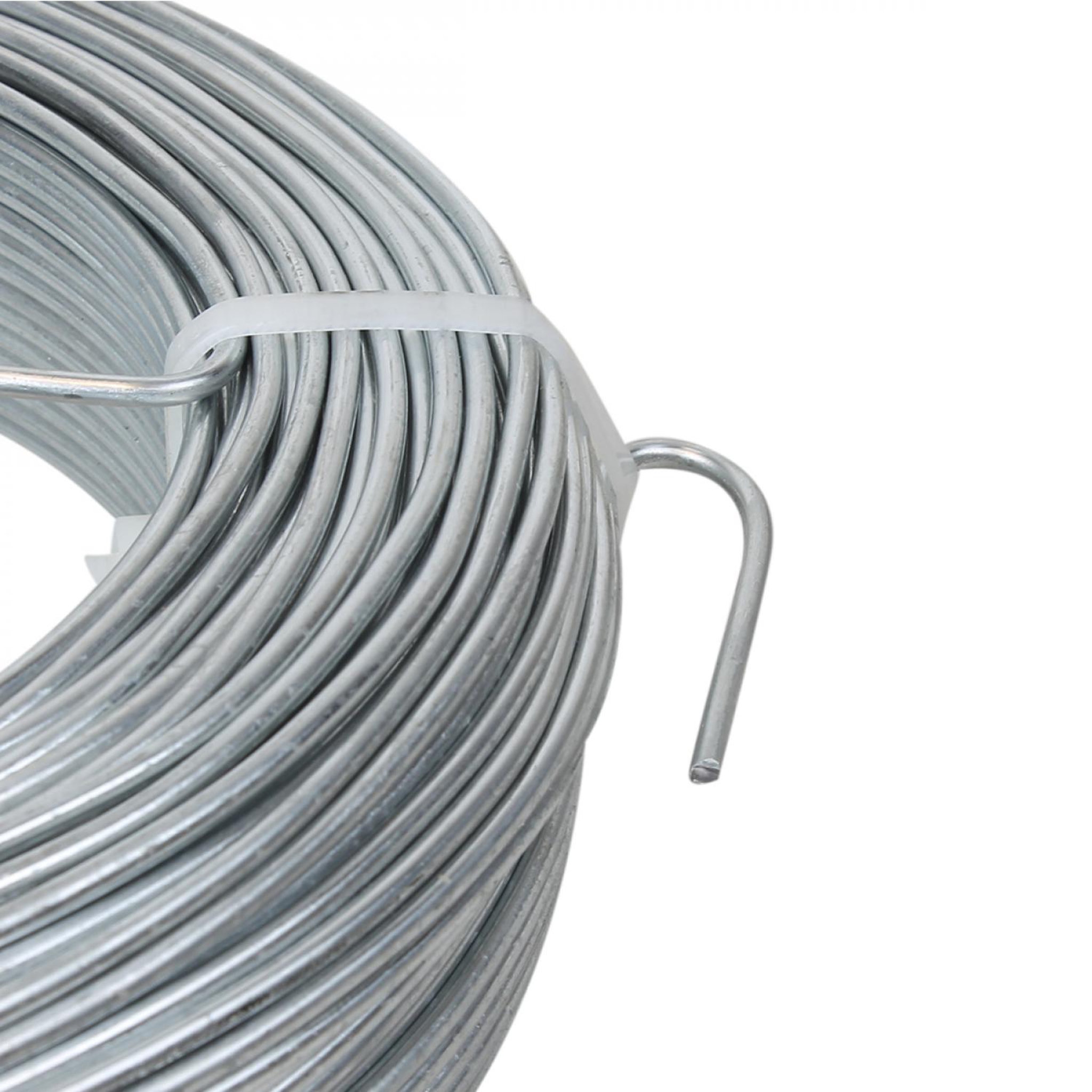 Voir la diapositive 3 : LINXOR Fil d'attache en acier galvanisé pour grillage ou autre - 100 m x 1.5mm Ø - Gris